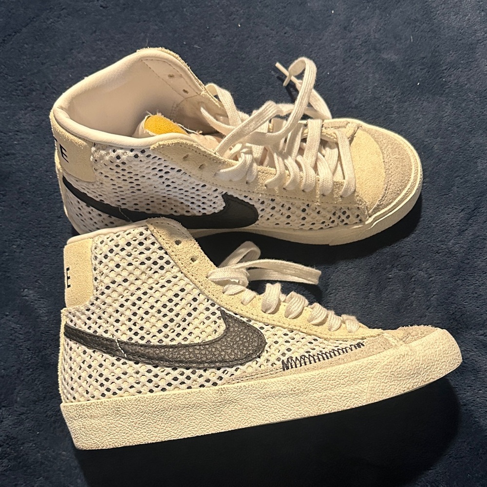 Nike White and Black High-Top Sneakers